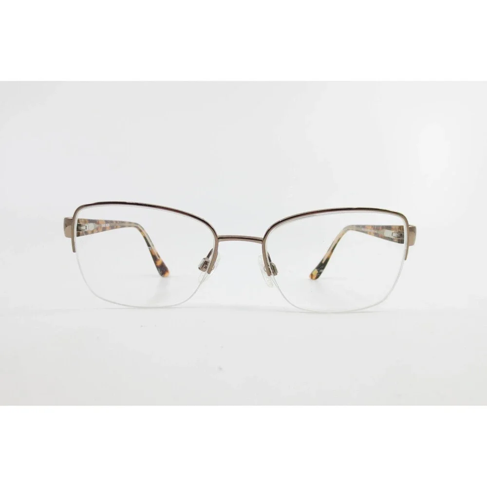 Anne Klein AK5050 Eyeglasses Gold Tortoise Semi Rimless Frames 52-17-135